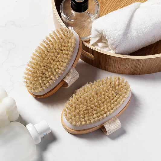 Natural Bristle Bath Massager Brush Home